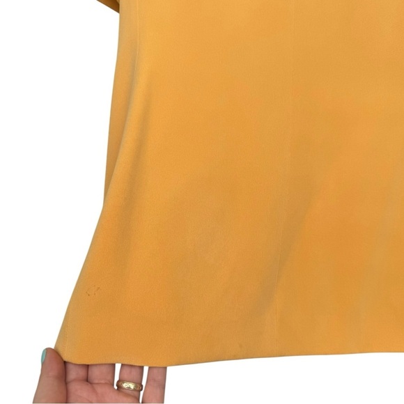 Vintage Silk Short Sleeve Blazer Size 10 Golden Yellow Minimalist 90s - Picture 6 of 7